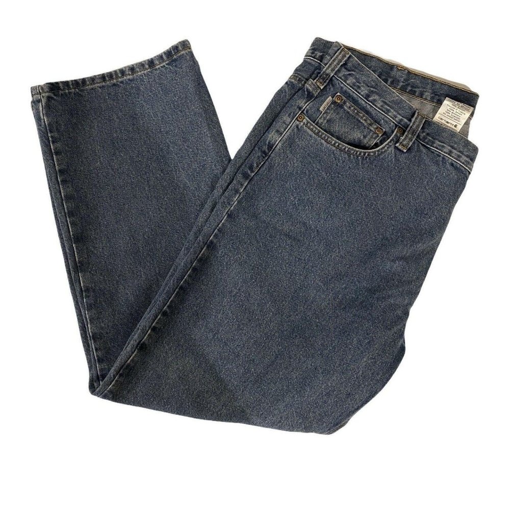 Carhartt 42 x 30 Loose Fit Denim Jeans Mens Medium Wash Blue